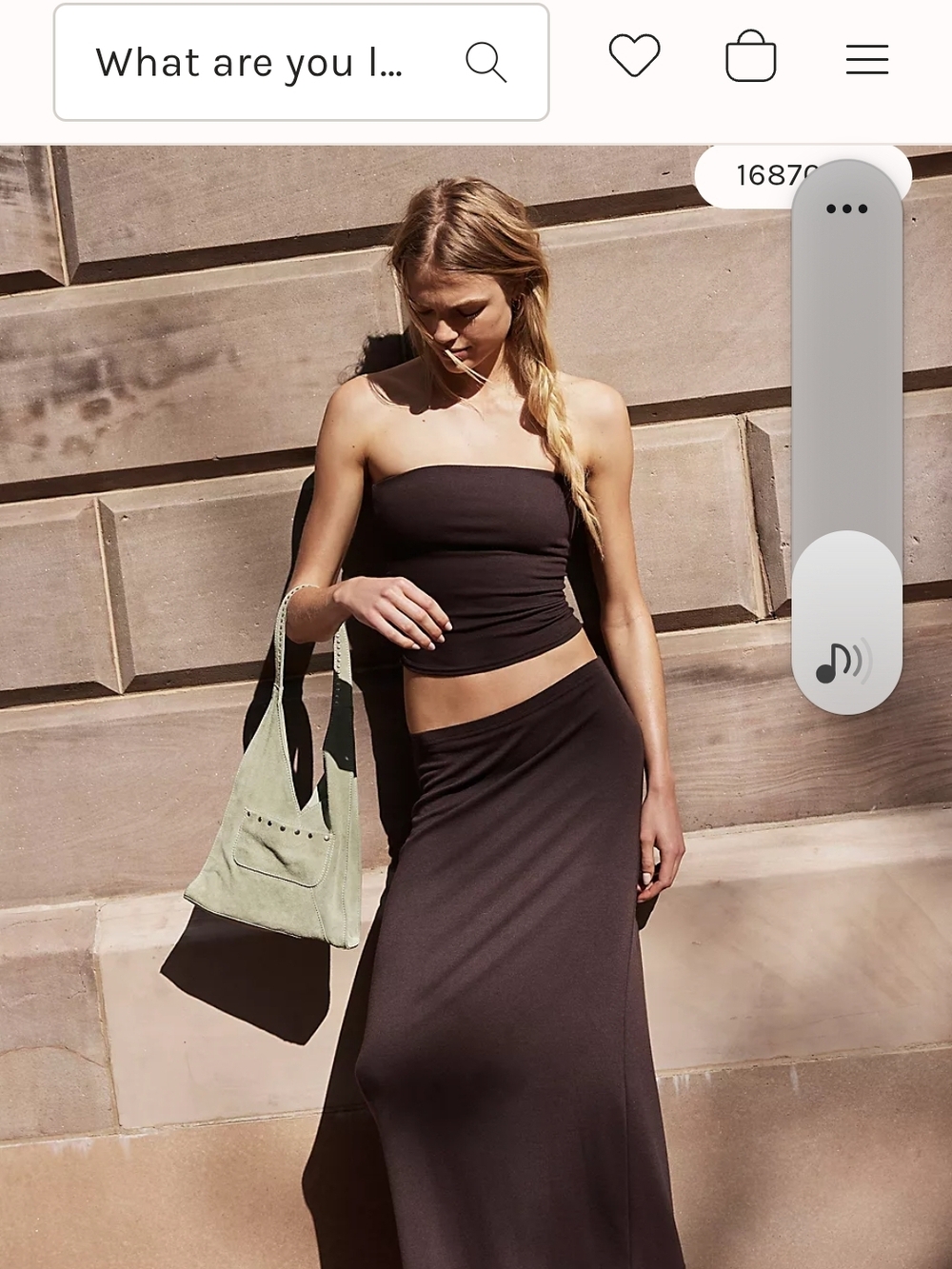 NWOT Free People (Freest) Brown Strapless Tube Top with Maxi Skirt Set Size XS